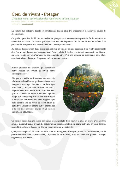 fiche espace ecole permaculture